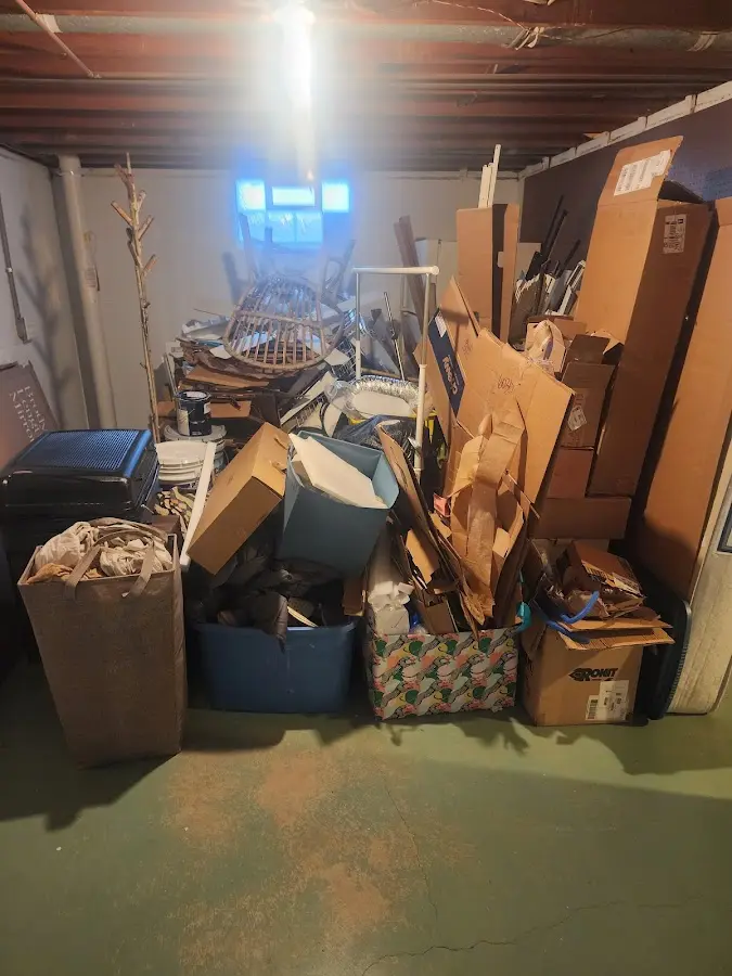 Roll-off dumpster container at job site for 15 Yard Dumpster Rental in Kent